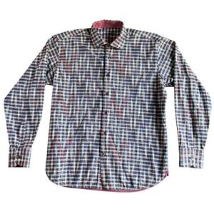 Vicente Black Mens Plaid Check Button Up Shirt Casual‎ Dress Shirt